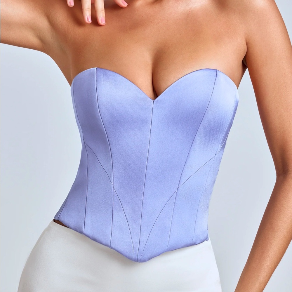 Lavender corset heart shape with lace on back
